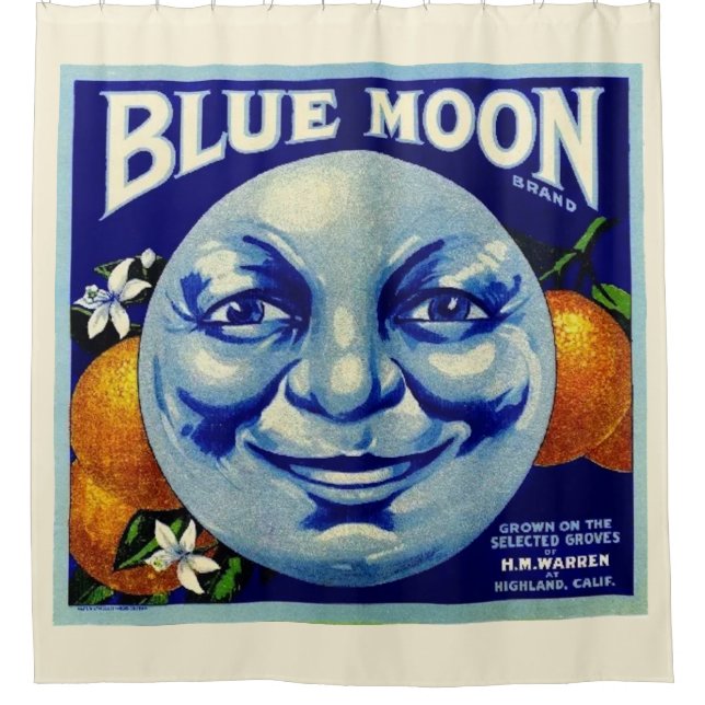 Blaue Mond Duschvorhang (Vorderseite)