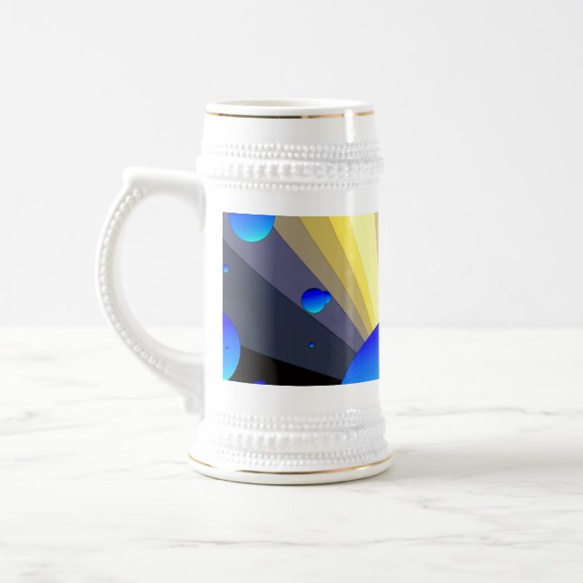 Blaue Mond-Goldordnung Stein Bierglas (Links)