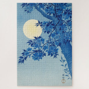 Blaue mondbeschienene Baum: Japanische Kirschblüte Puzzle