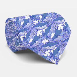 Blaue Monochromatische Humpbackwale Krawatte