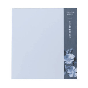 Blaue monochrome Blüten Blumen Notizblock