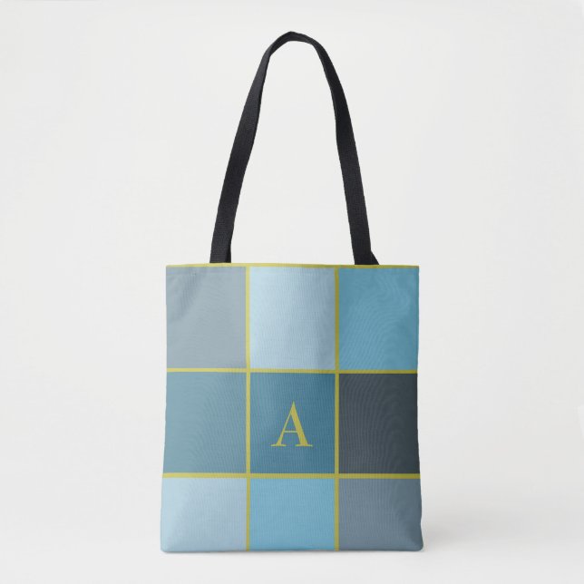 Blaue Monogramm-Geometrie (Vorderseite)