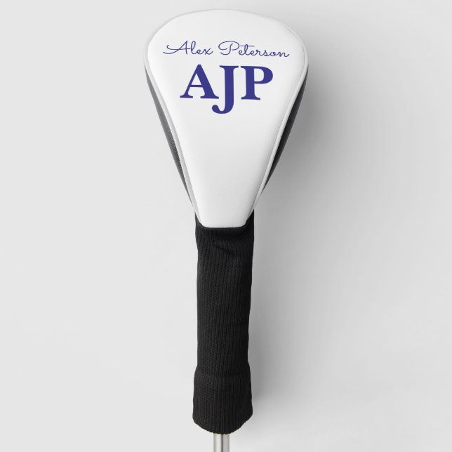Blaue Monogramm- Golf Headcover (Vorderseite)