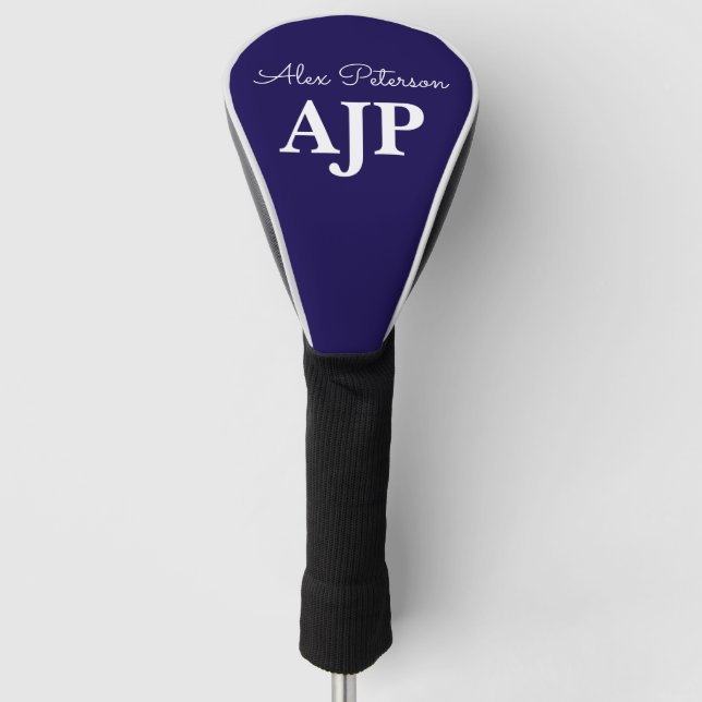 Blaue Monogramm-  Golf Headcover (Vorderseite)