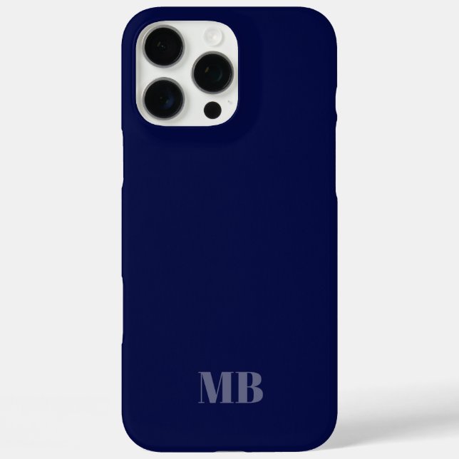 Blaue Monogramm-Initialen Case-Mate iPhone Hülle (Rückseite)