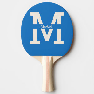 Blaue Monogramm-Klassiker personalisierte Schachbr Tischtennis Schläger
