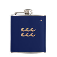 Blaue monogrammierte Flasche - Sternzeichen - Wass