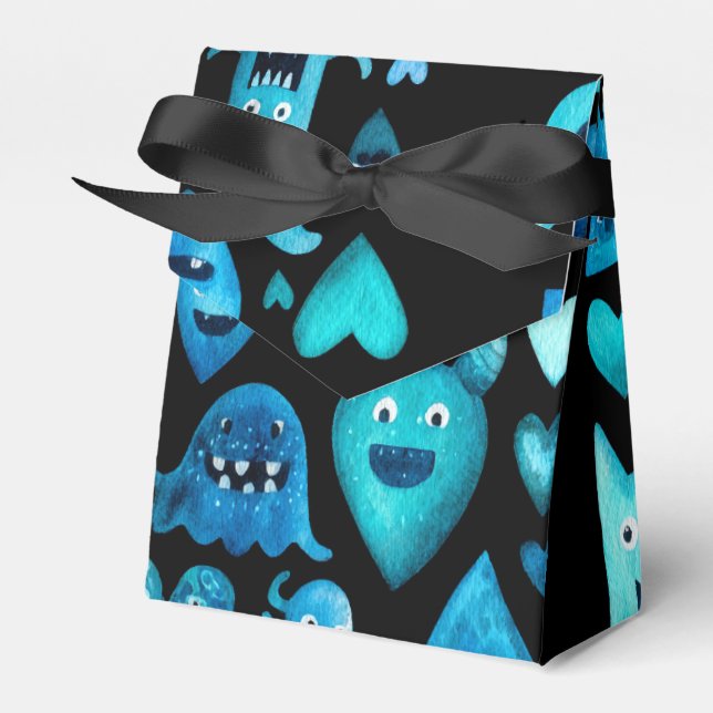 Blaue Monster Geschenkschachtel (Vorderseite)