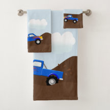 Blaue Monster-LKWs mit Flammen