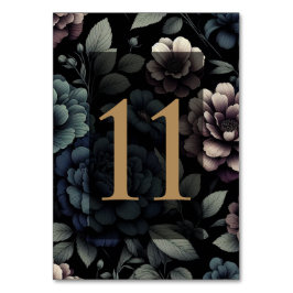 Blaue Moody-Blumenkarte 11 Tischnummer