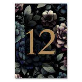 Blaue Moody-Blumenkarte 12 Tischnummer