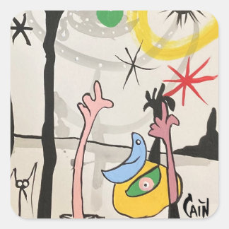 BLAUE MOON NIMMT EINEN MONAT AB QUADRATISCHER AUFKLEBER