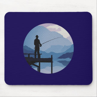 Blaue Morgen Dämmerung Angeln Mousepad