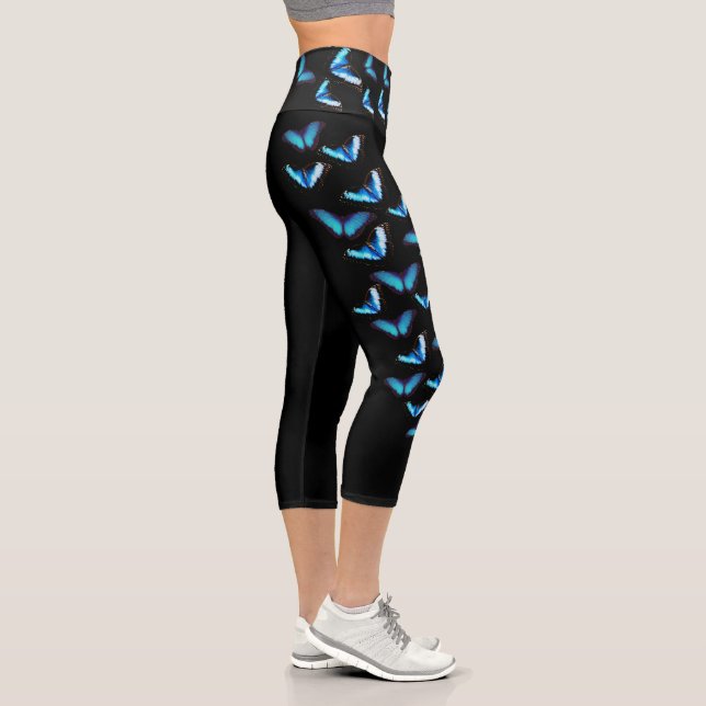 BLAUE MORPHO BUTTERFLY CAPRI LEGGINGS (Rechts)