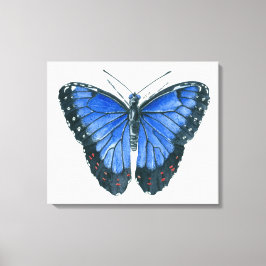 Blaue Morpho-Schmetterling-Aquarellmalerei Leinwanddruck