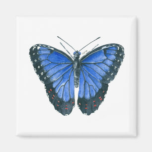 Blaue Morpho-Schmetterling-Aquarellmalerei Magnet