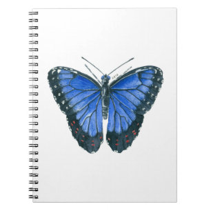 Blaue Morpho-Schmetterling-Aquarellmalerei Notizblock