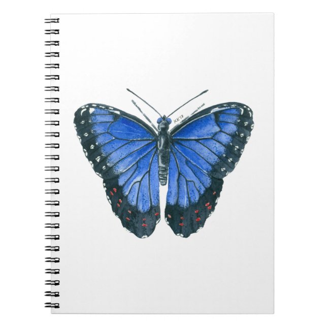 Blaue Morpho-Schmetterling-Aquarellmalerei Notizblock (Vorderseite)