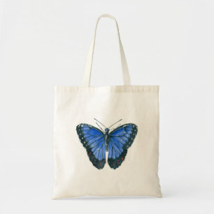 Blaue Morpho-Schmetterling-Aquarellmalerei Tragetasche