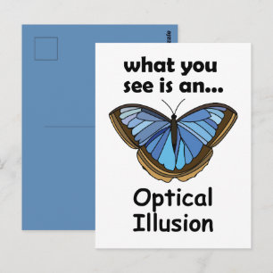 Blaue Morpho-Schmetterling-Optische Täuschung Lust Postkarte