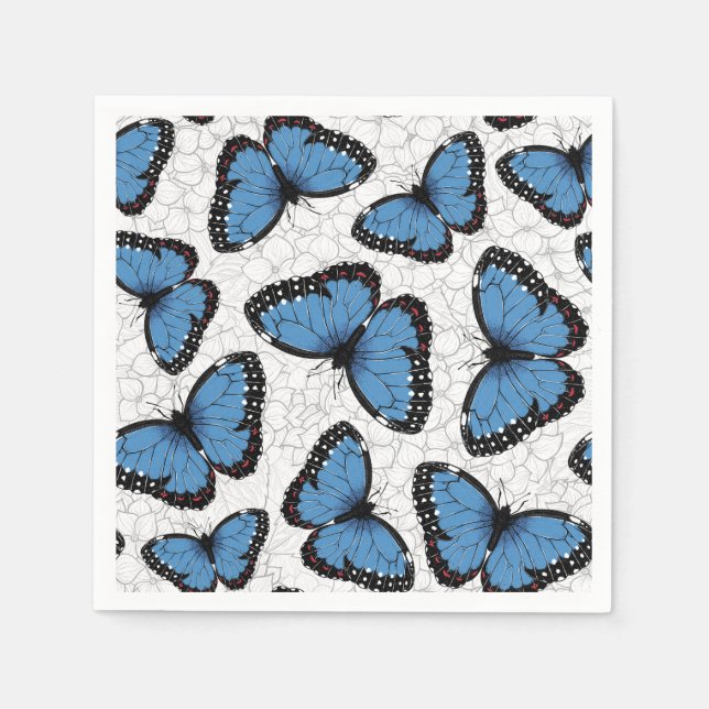 Blaue Morpho-Schmetterlinge Serviette (Vorderseite)