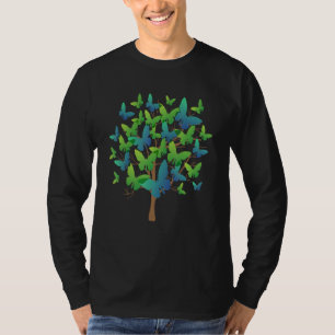 Blaue Morpho-Schmetterlingsschwarm Lepidoptera Ent T-Shirt