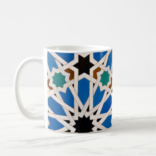 Blaue Morrokanische Mosaikfisch-Tasse Kaffeetasse (Links)