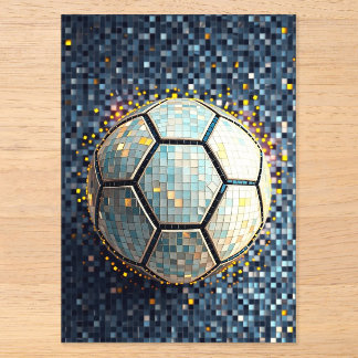 Blaue Mosaik-Fußball-Abstrakte Kunst Weltmeistersc Acryleinladungen