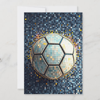 Blaue Mosaik-Fußball-Abstrakte Kunst Weltmeistersc Einladung