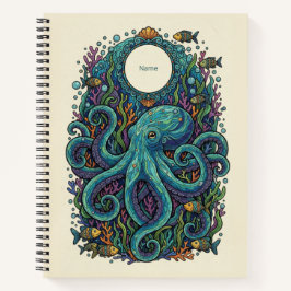 Blaue Mosaik-Oktopus-Unterwasser-Nooracle-Journal Notizbuch
