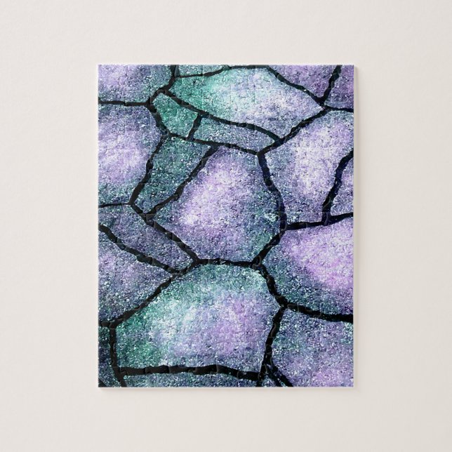 Blaue Mosaik Puzzle (Vertikal)