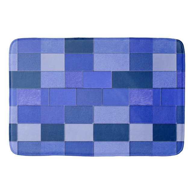 Blaue Mosaikfliesen Badematte (Vorderseite)