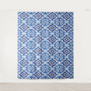 Blaue Mosaikfliesen Italienischer Brausebad-Hinter Wandteppich