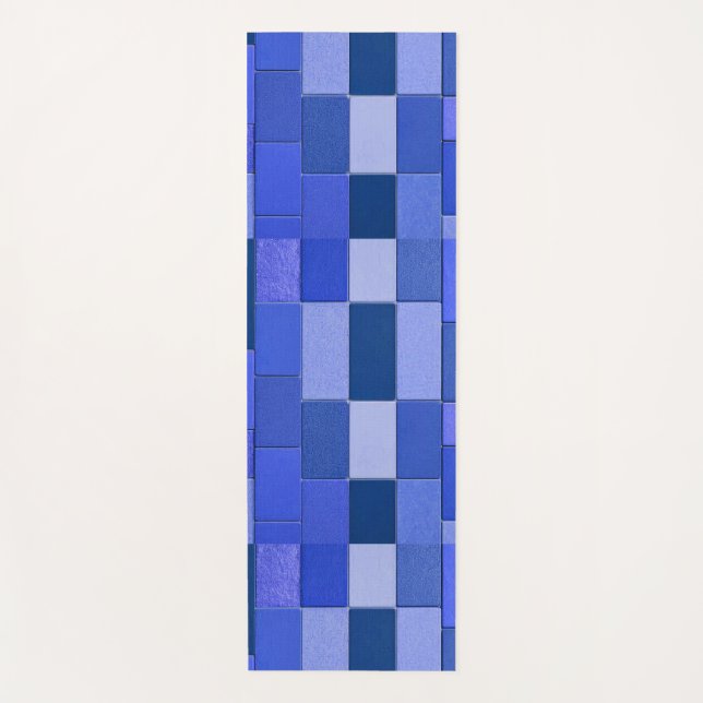 Blaue Mosaikfliesen Yogamatte (Vorderseite)