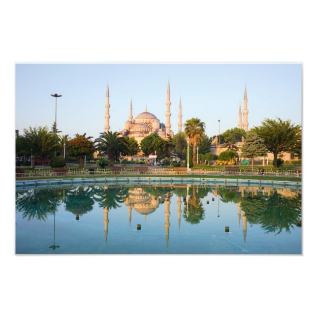 Blaue Moschee in der Morgendämmerung Fotodruck (Vorne)