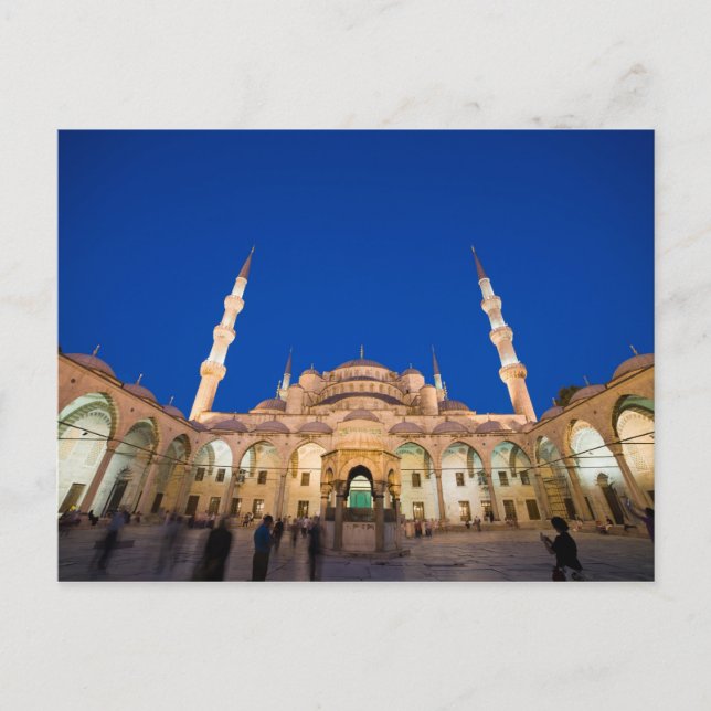 Blaue Moschee in der Nacht Postkarte (Vorderseite)
