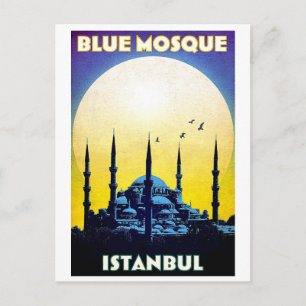 Blaue Moschee, Kirche, Istanbul, Türkei, Vintag Postkarte