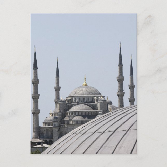 Blaue Moschee mit der Kuppelkurve Postkarte (Vorderseite)
