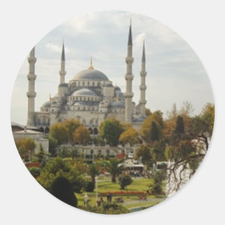 Blaue Moschee Runder Aufkleber