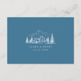 Blaue Mountain QR-Code-Hochzeits-Antwortkarte Begleitkarte