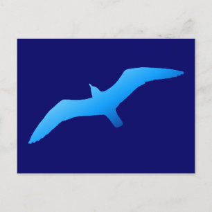 Blaue Möwe im Flug Postkarte