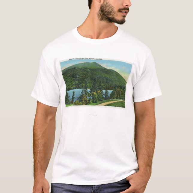 Blaue Mt See-Ansicht des Berges T-Shirt (Vorderseite)