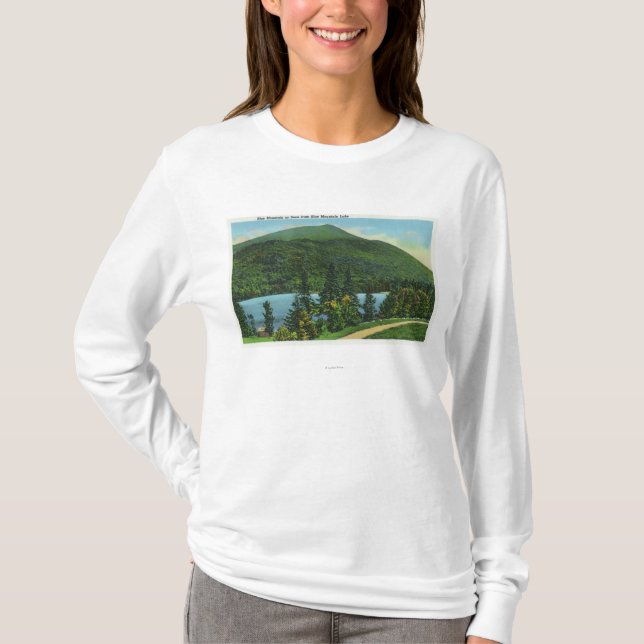 Blaue Mt See-Ansicht des Berges T-Shirt (Vorderseite)