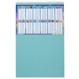 Blaue Multiplikation Tabelle 1-12 Cheat Sheet Kalender