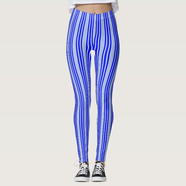 Blaue Multistripe Leggings (Vorderseite)