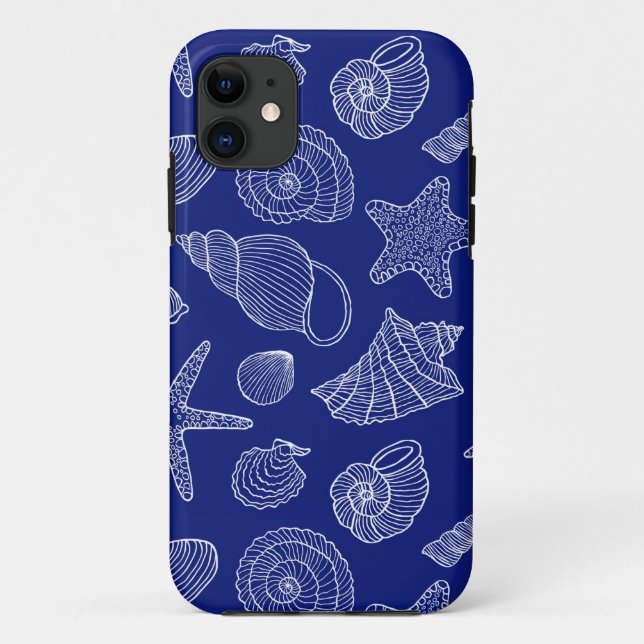 Blaue Muschel Case-Mate iPhone Hülle (Rückseite)