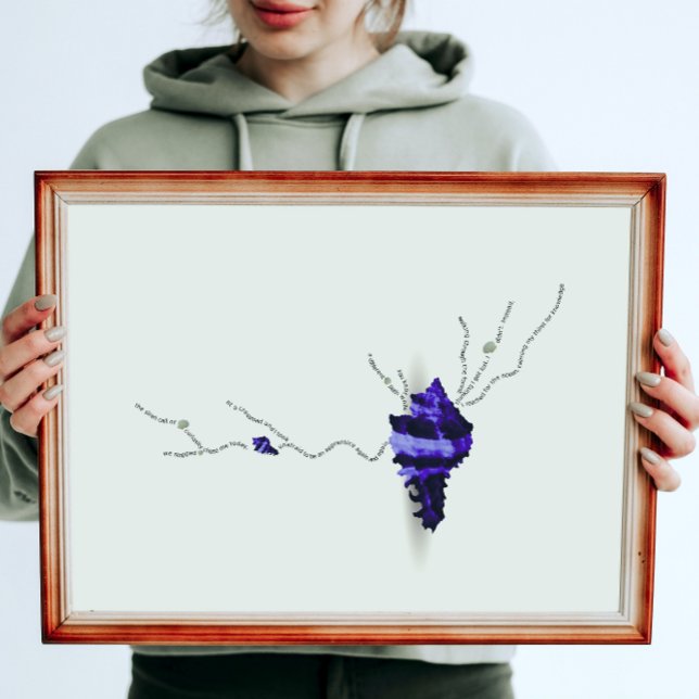 Blaue Muschel Elfenbeinküste Japandi Poster (Von Creator hochgeladen)