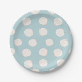 Blaue Muschel Pappteller
