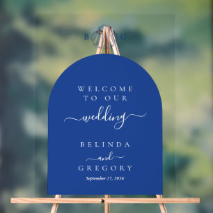 Blaue Muschel Strand Hochzeit Willkommen Acrylschild