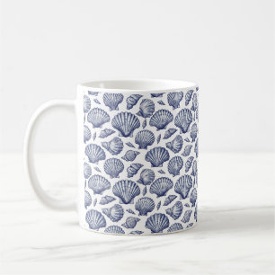 Blaue Muschel-Themen-Kaffeetasse Kaffeetasse